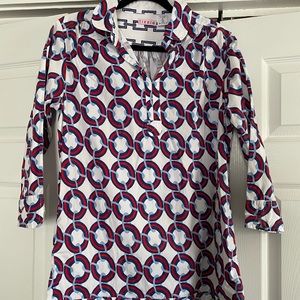 Womens navy and white tunic by Tizzie size medium